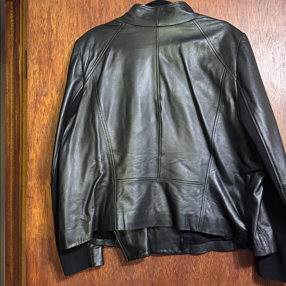 Halogen Drape Front Leather Jacket - image 4